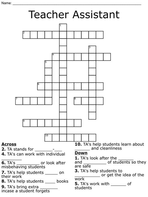 Teaching assistant crossword clue. Things To Know About Teaching assistant crossword clue. 